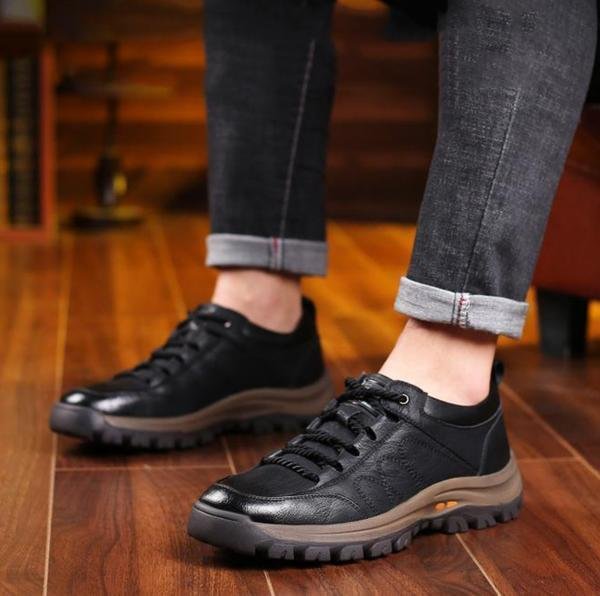 Męskie Buty Skórzane Wodoodporne na Zimę | Trwałe Obuwie Męskie Outdoor