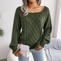 Sweter Damski Elegancki z Dekoracyjnymi Guzikami | Stylowy Sweter na Co Dzień