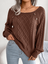 Sweter Damski Elegancki z Dekoracyjnymi Guzikami | Stylowy Sweter na Co Dzień