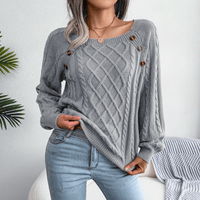 Sweter Damski Elegancki z Dekoracyjnymi Guzikami | Stylowy Sweter na Co Dzień
