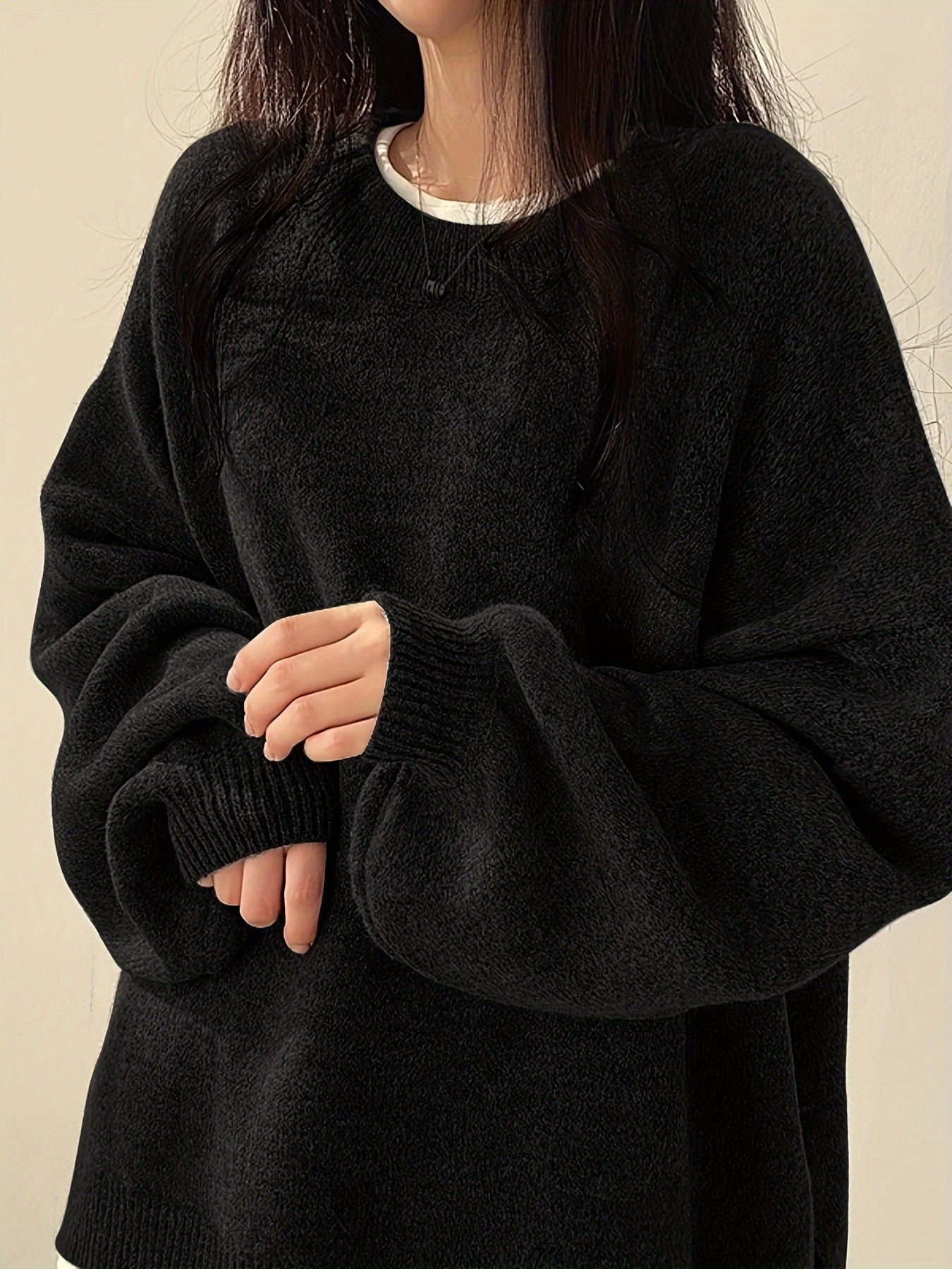 Sweter Damski Oversize z Klasycznym Dekoltem | Luźny i Stylowy Sweter na Co Dzień