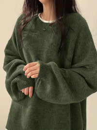 Sweter Damski Oversize z Klasycznym Dekoltem | Luźny i Stylowy Sweter na Co Dzień