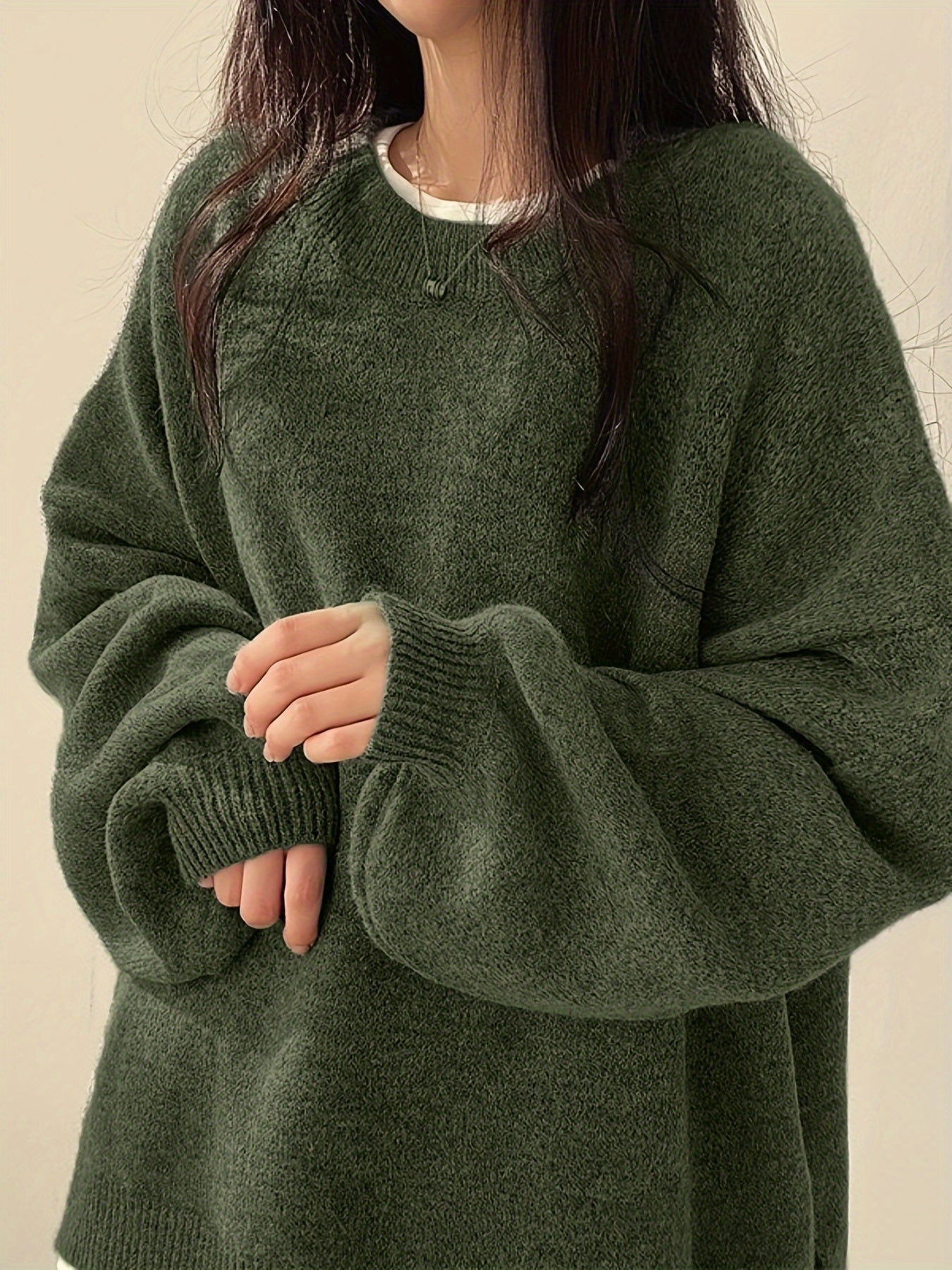 Sweter Damski Oversize z Klasycznym Dekoltem | Luźny i Stylowy Sweter na Co Dzień