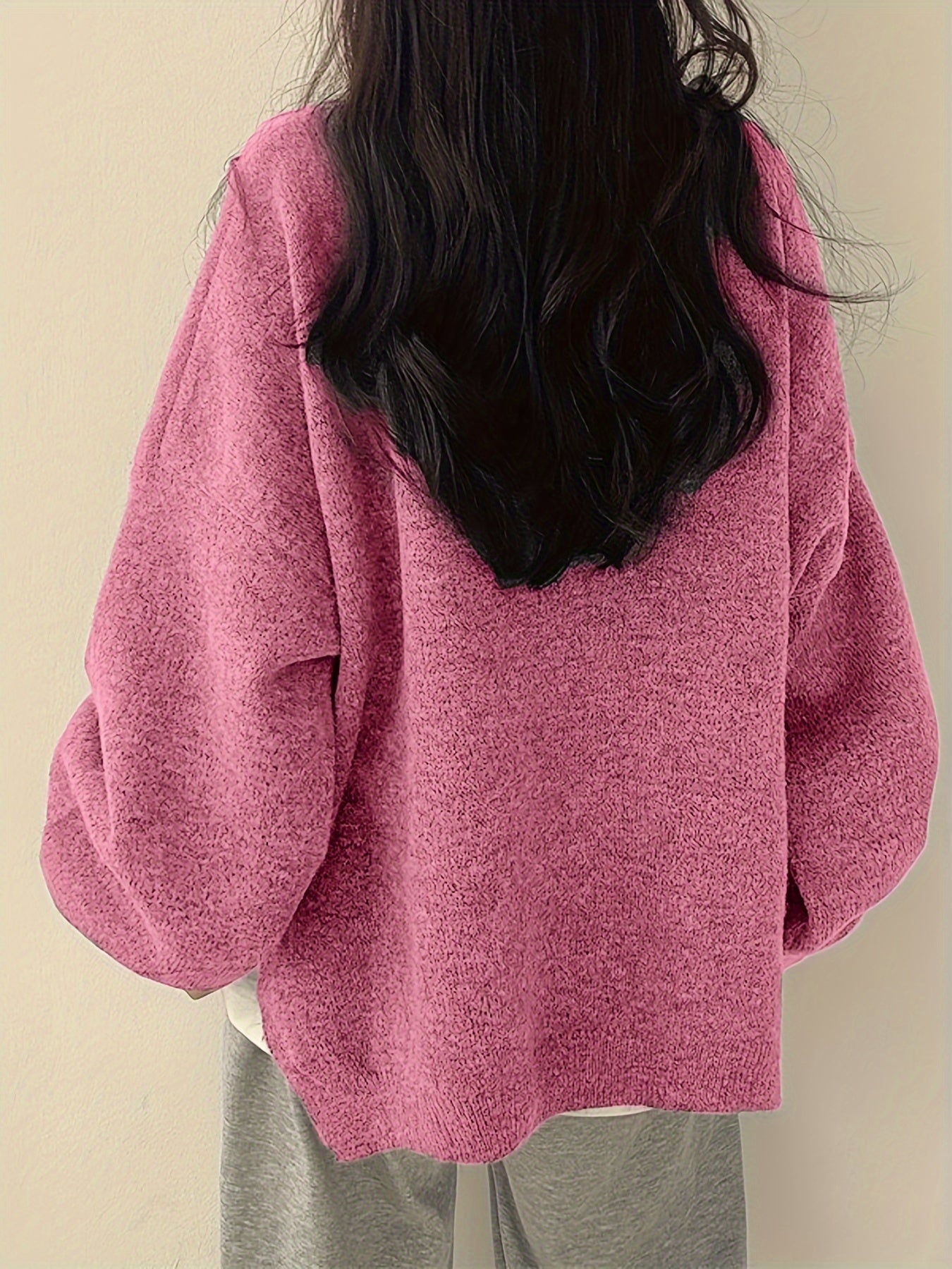 Sweter Damski Oversize z Klasycznym Dekoltem | Luźny i Stylowy Sweter na Co Dzień