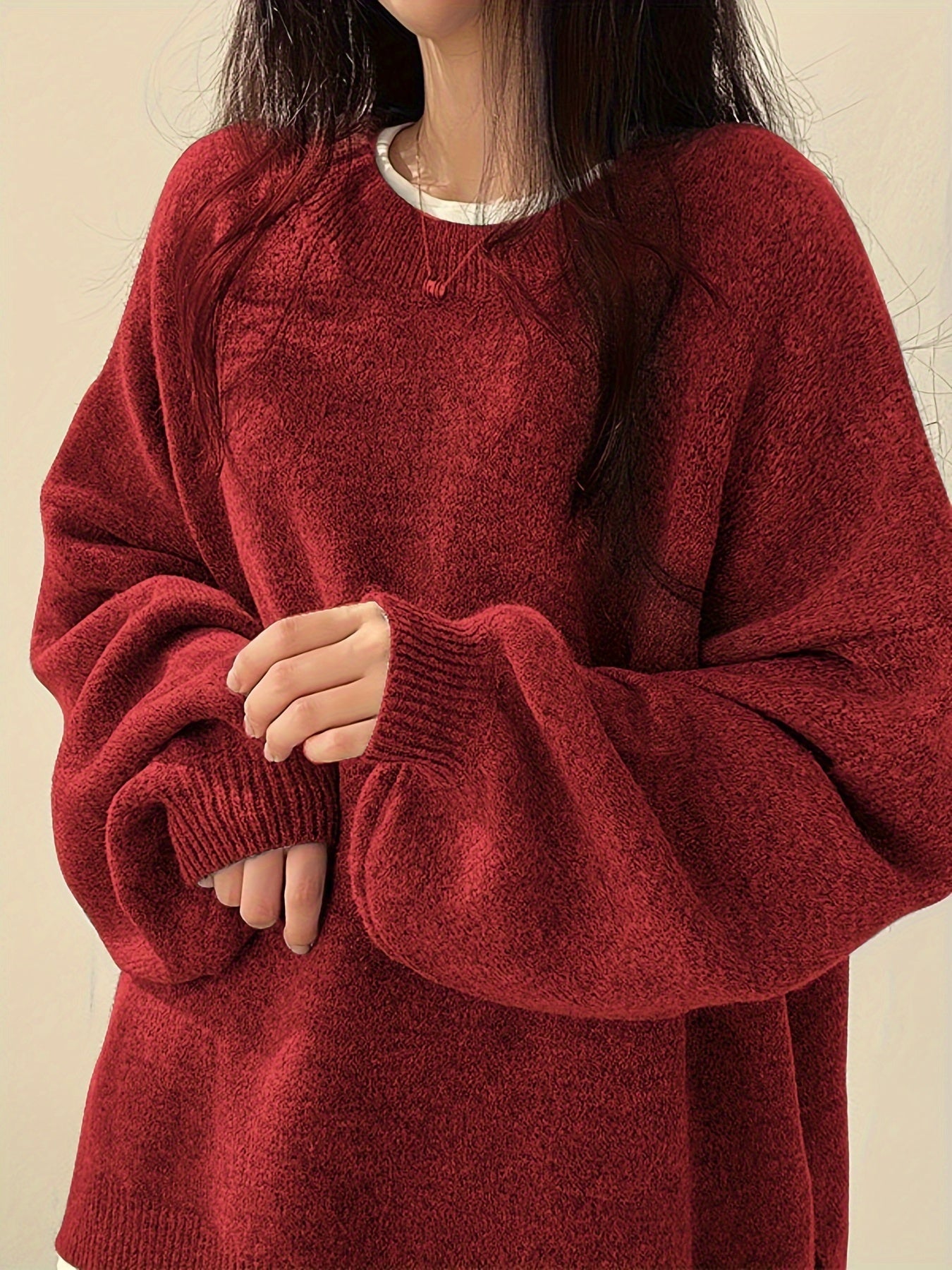 Sweter Damski Oversize z Klasycznym Dekoltem | Luźny i Stylowy Sweter na Co Dzień