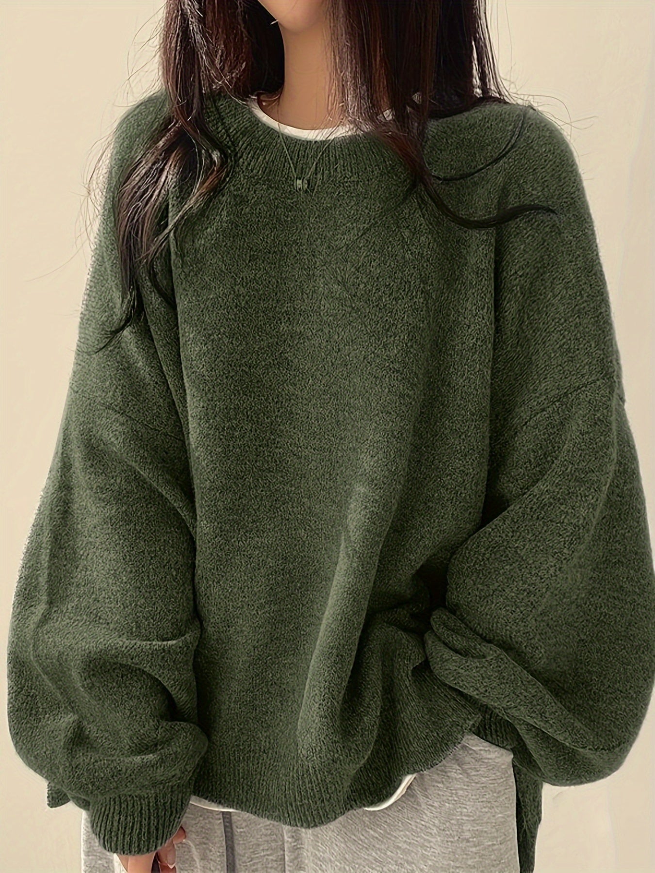 Sweter Damski Oversize z Klasycznym Dekoltem | Luźny i Stylowy Sweter na Co Dzień