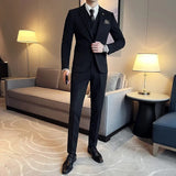 Garnitur Męski Old Money 3 Częściowy Slim Fit | Klasyczny Smoking na Eleganckie Okazje