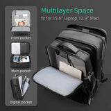 Rozszerzany Plecak Podróżny 26–38L z USB | Wodoodporny Plecak na Laptopa