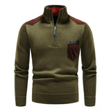 Sweter Męski z Półzamkiem i Wysokim Kołnierzem | Elegancki Golf Męski