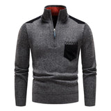 Sweter Męski z Półzamkiem i Wysokim Kołnierzem | Elegancki Golf Męski
