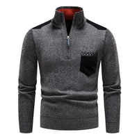 Sweter Męski z Półzamkiem i Wysokim Kołnierzem | Elegancki Golf Męski