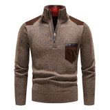 Sweter Męski z Półzamkiem i Wysokim Kołnierzem | Elegancki Golf Męski