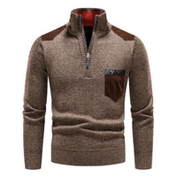 Sweter Męski z Półzamkiem i Wysokim Kołnierzem | Elegancki Golf Męski