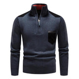 Sweter Męski z Półzamkiem i Wysokim Kołnierzem | Elegancki Golf Męski