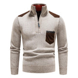 Sweter Męski z Półzamkiem i Wysokim Kołnierzem | Elegancki Golf Męski