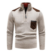 Sweter Męski z Półzamkiem i Wysokim Kołnierzem | Elegancki Golf Męski