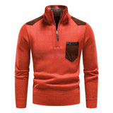 Sweter Męski z Półzamkiem i Wysokim Kołnierzem | Elegancki Golf Męski