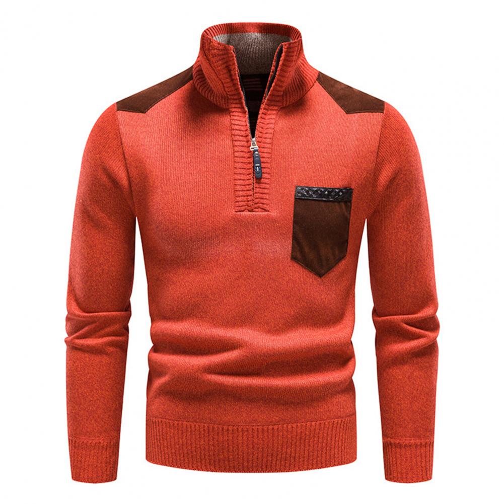 Sweter Męski z Półzamkiem i Wysokim Kołnierzem | Elegancki Golf Męski