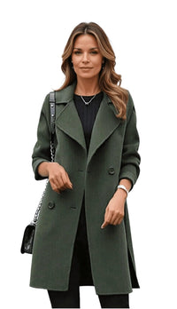 Elegancki Płaszcz Damski w Stylu Trencza | Klasyczny Płaszcz Przejściowy
