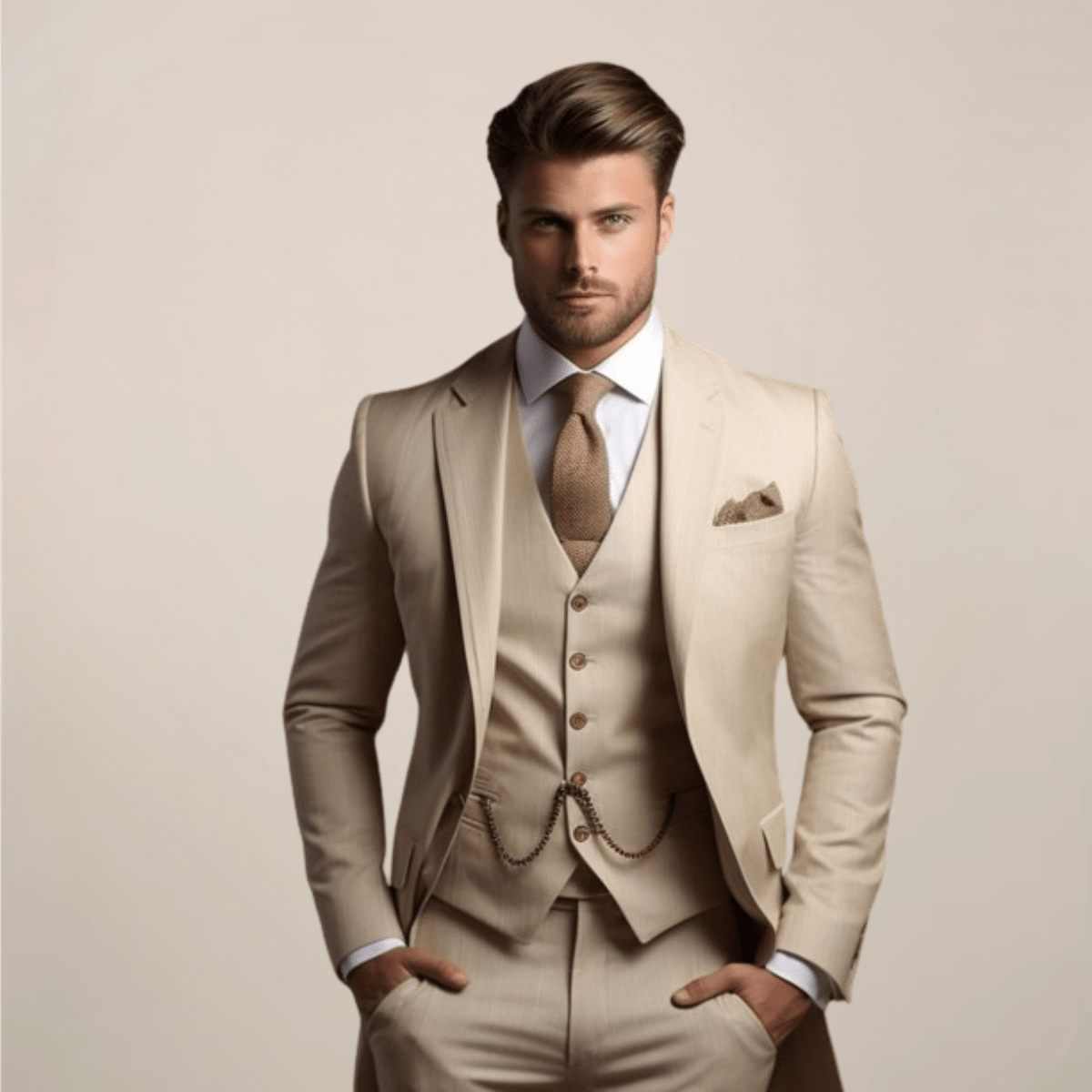 Garnitur Męski Slim Fit 3-Częściowy na Wydarzenia Formalne | Klasyczny Styl Smokingowy