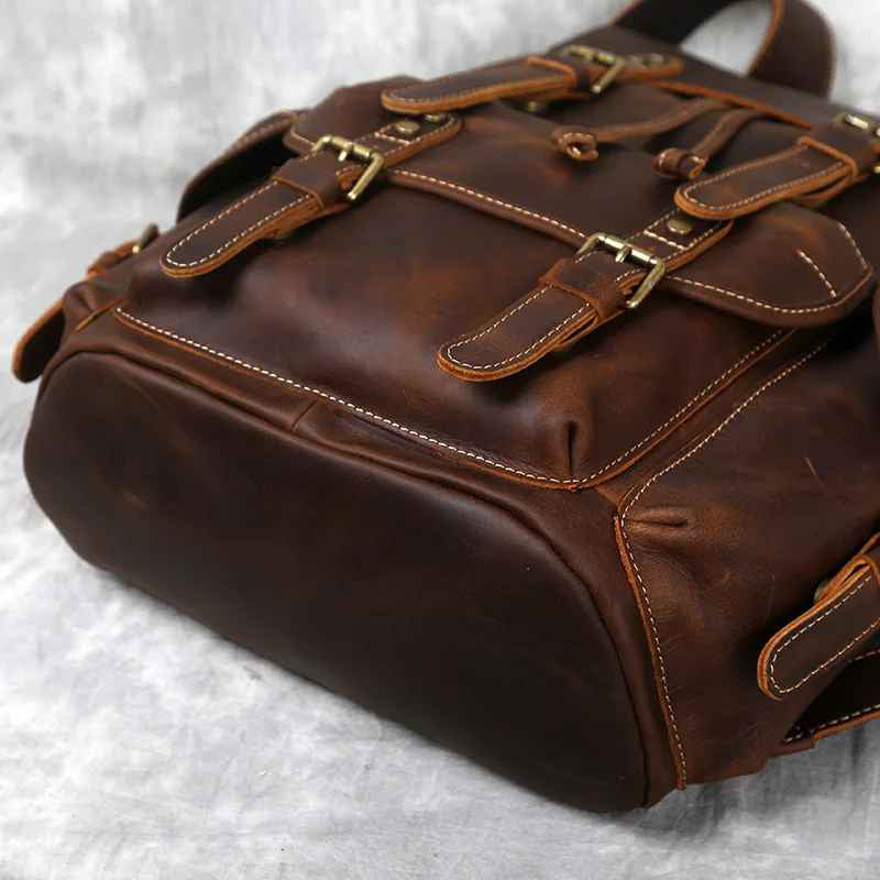 Męski Plecak Skórzany w Stylu Vintage | Elegancki Plecak na Pracę i Podróże