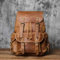 Męski Plecak Skórzany w Stylu Vintage | Elegancki Plecak na Pracę i Podróże
