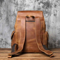 Męski Plecak Skórzany w Stylu Vintage | Elegancki Plecak na Pracę i Podróże