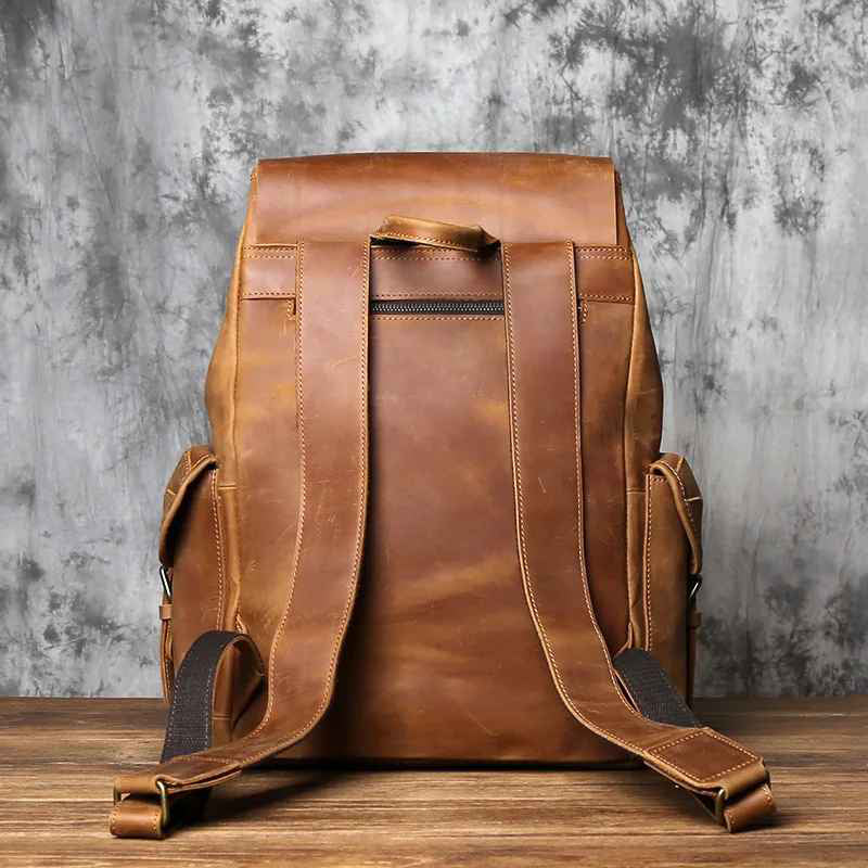 Męski Plecak Skórzany w Stylu Vintage | Elegancki Plecak na Pracę i Podróże