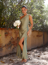 Sukienka Maxi z Asymetrycznym Rozcięciem | Elegancka Sukienka Wieczorowa na Wesele