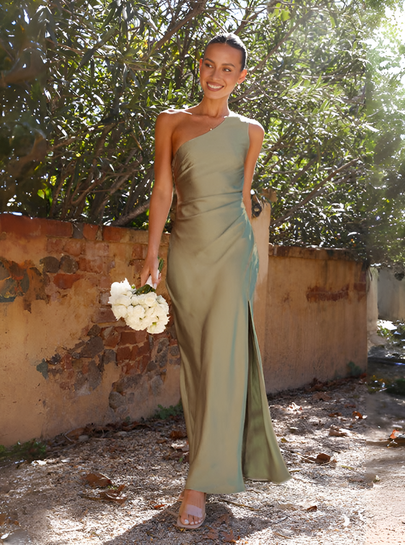 Sukienka Maxi z asymetrycznym rozcięciem | Elegancka Sukienka Wieczorowa na Wesele