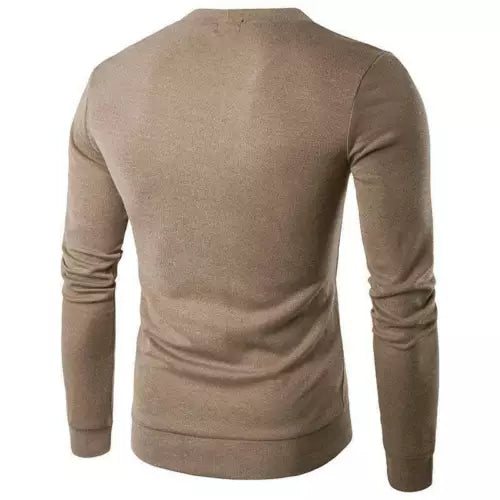 Sweter Męski Rozpinany z Guzikami | Lekka Dzianina | Dekolt w Serek | Warstwa na Jesień