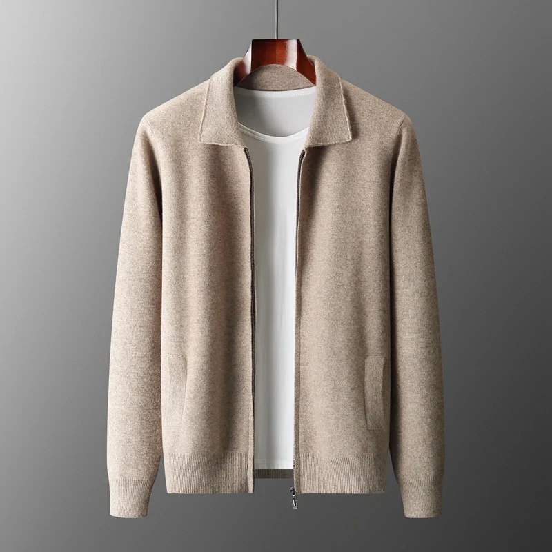 Męska Rozpinana Kurtka Dzianinowa | Lekka Warstwa | Minimalistyczny Styl | Smart Casual