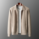 Męska Rozpinana Kurtka Dzianinowa | Lekka Warstwa | Minimalistyczny Styl | Smart Casual