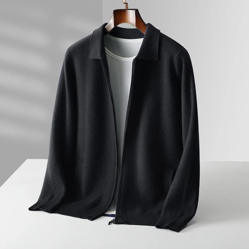 Męska Rozpinana Kurtka Dzianinowa | Lekka Warstwa | Minimalistyczny Styl | Smart Casual