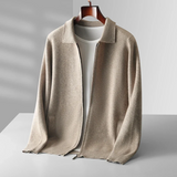 Męska Rozpinana Kurtka Dzianinowa | Lekka Warstwa | Minimalistyczny Styl | Smart Casual