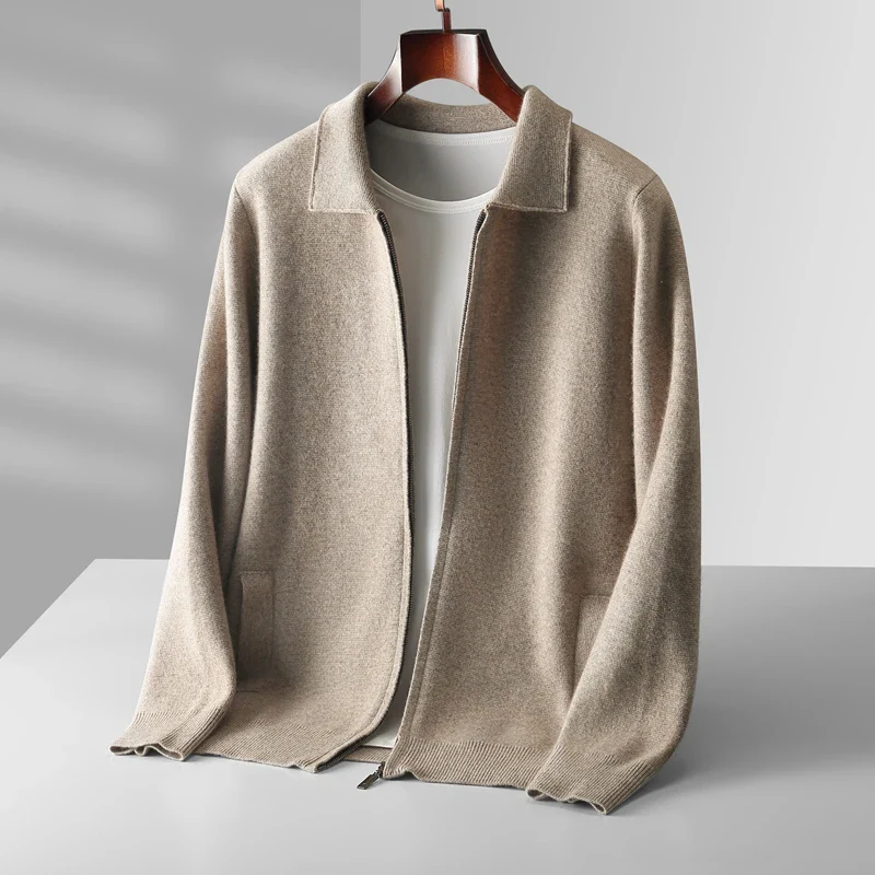 Męska Rozpinana Kurtka Dzianinowa | Lekka Warstwa | Minimalistyczny Styl | Smart Casual