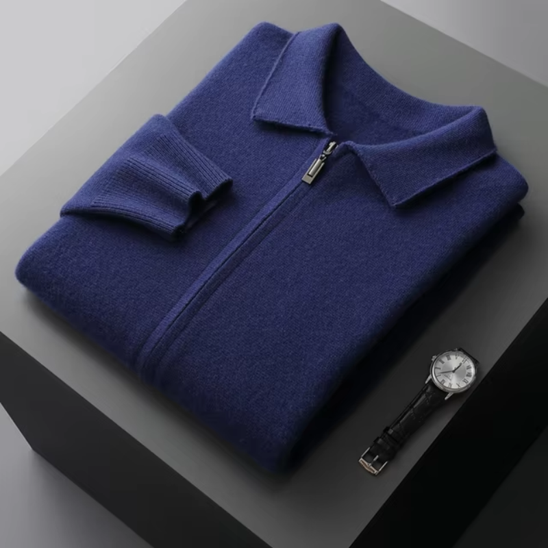 Męska Rozpinana Kurtka Dzianinowa | Lekka Warstwa | Minimalistyczny Styl | Smart Casual