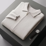 Męska Rozpinana Kurtka Dzianinowa | Lekka Warstwa | Minimalistyczny Styl | Smart Casual