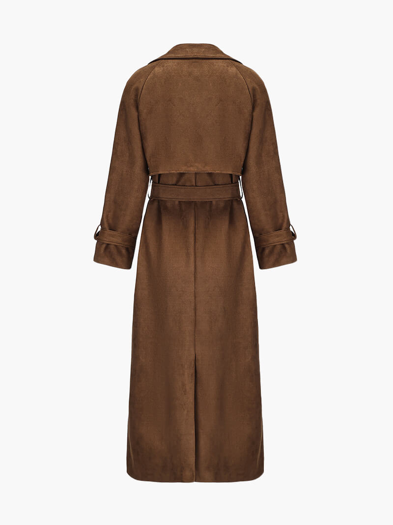 Damski Długi Trencz z Paskiem | Elegancki Trencz Damski