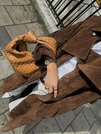 Damski Długi Trencz z Paskiem | Elegancki Trencz Damski
