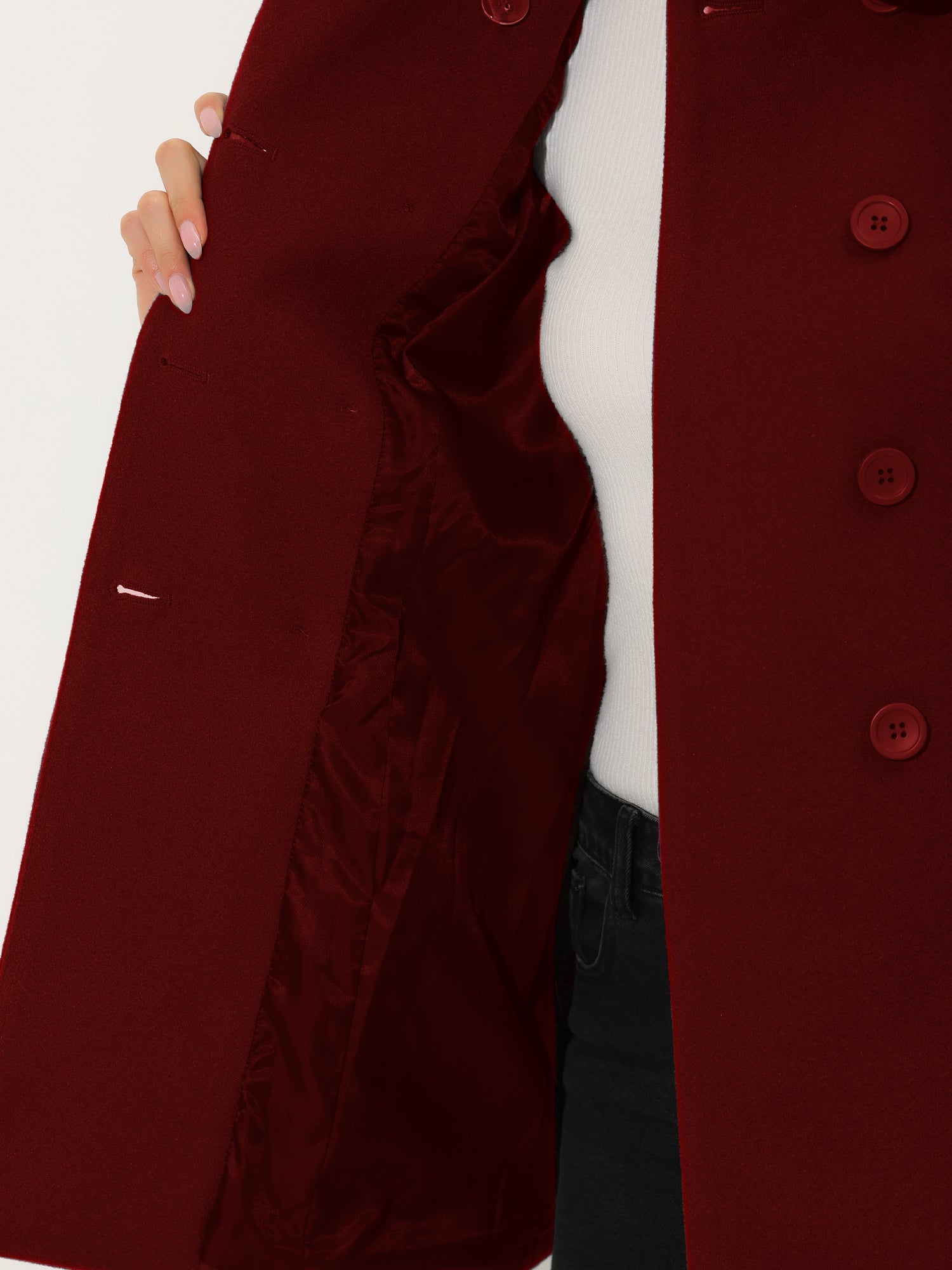 Płaszcz Damski Dwurzędowy z Kołnierzem Piotruś Pan | Elegancki Trencz Damski
