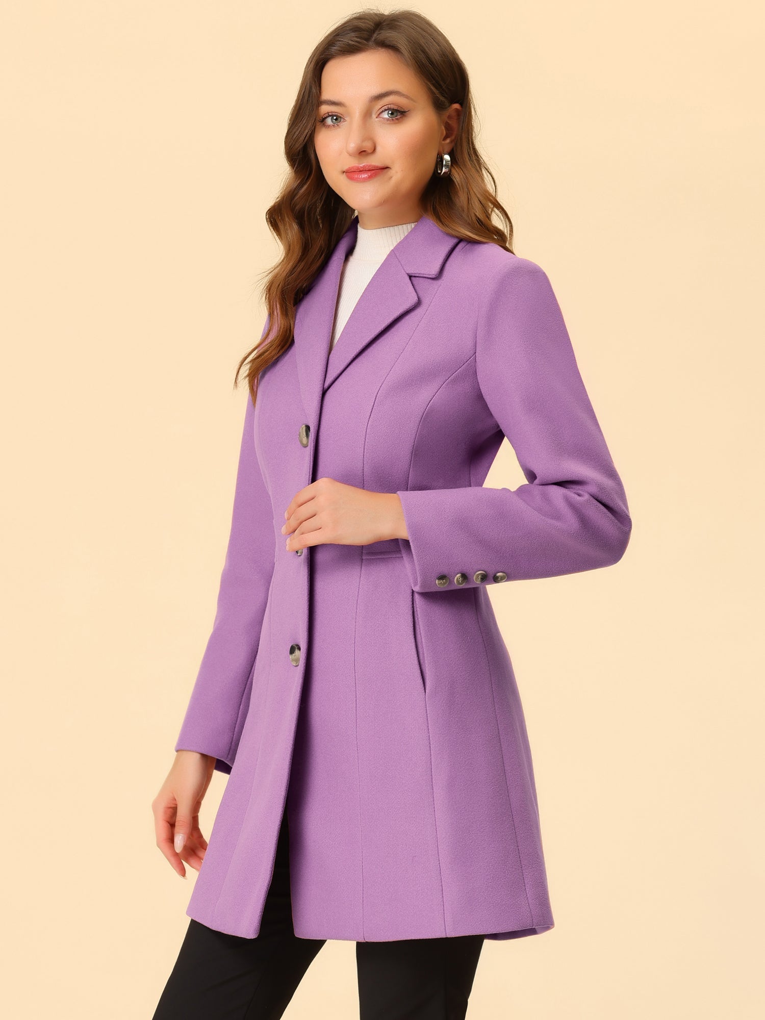 Płaszcz Damski Zimowy o Długim Kroju z Klapami | Elegancki Trencz Damski