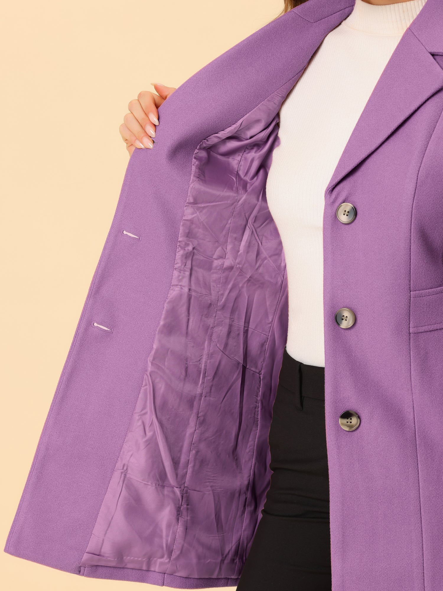 Płaszcz Damski Zimowy o Długim Kroju z Klapami | Elegancki Trencz Damski