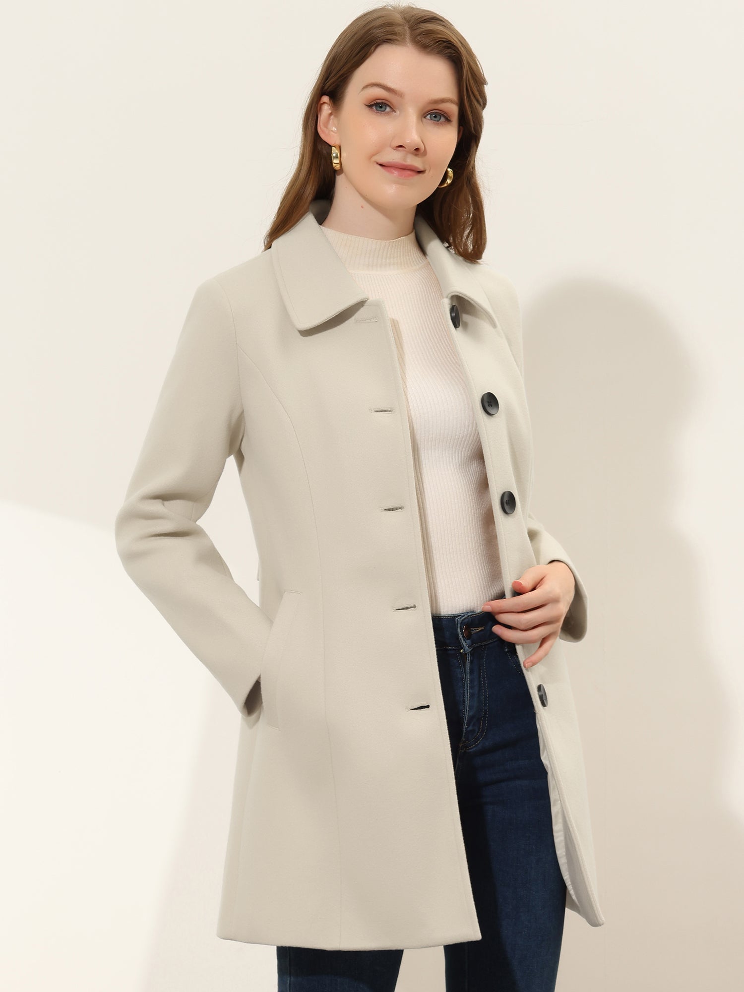 Damski Płaszcz Jednorzędowy o Długim Kroju | Elegancki Płaszcz Damski