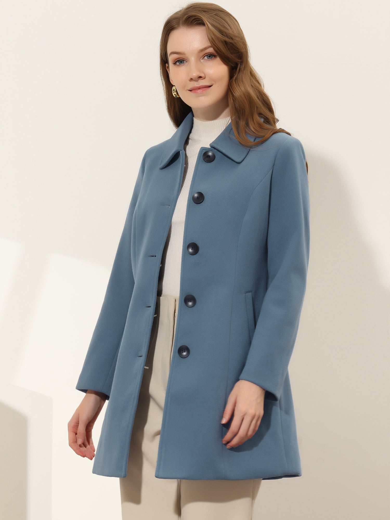 Damski Płaszcz Jednorzędowy o Długim Kroju | Elegancki Płaszcz Damski