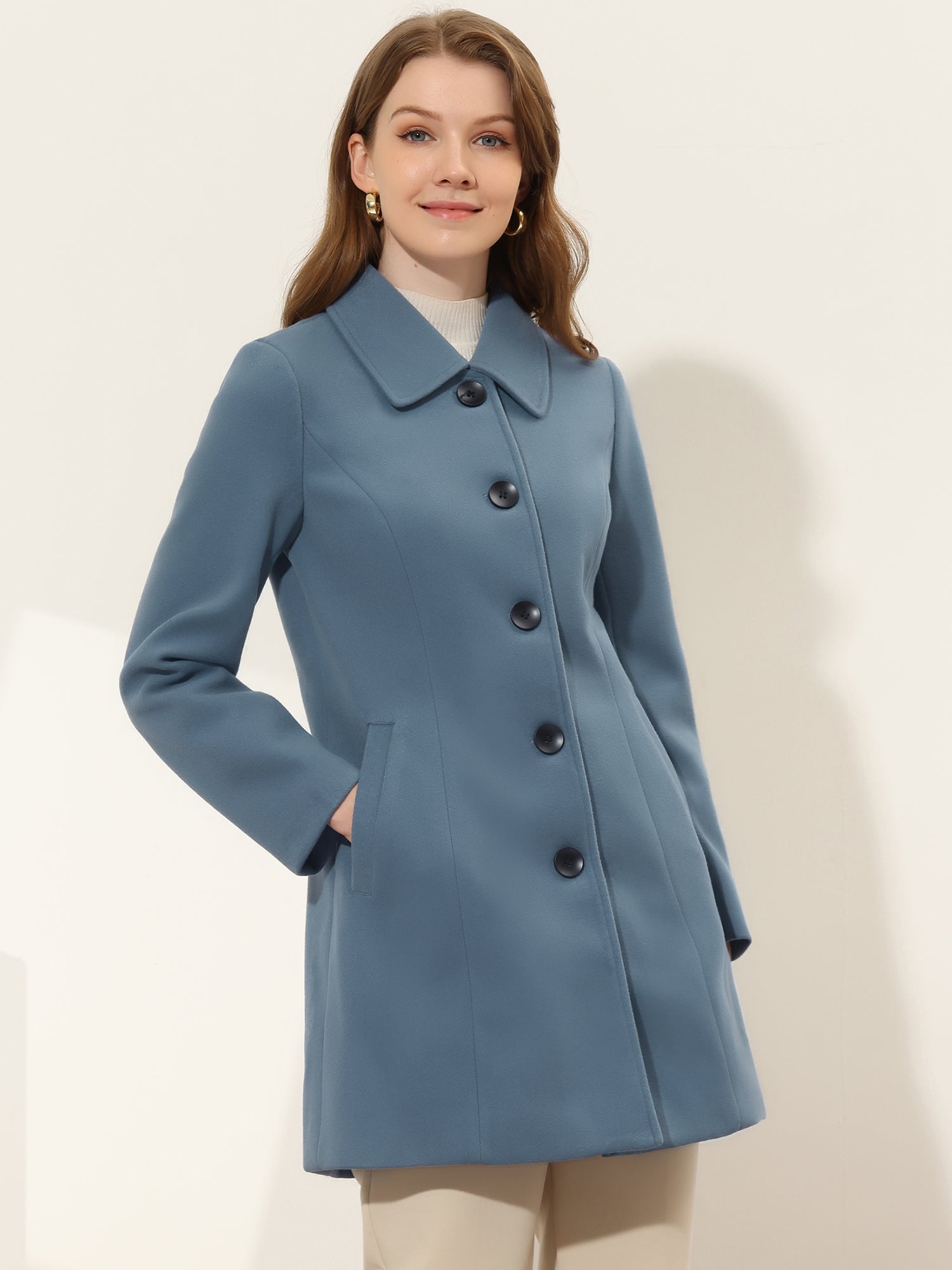 Damski Płaszcz Jednorzędowy o Długim Kroju | Elegancki Płaszcz Damski