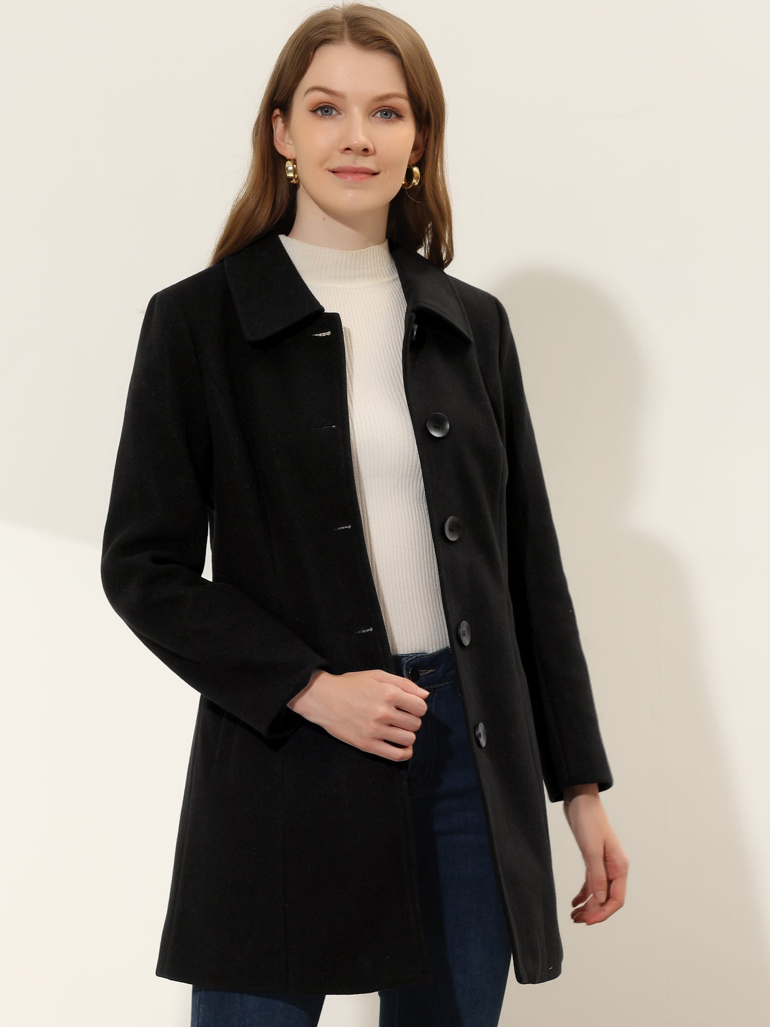 Damski Płaszcz Jednorzędowy o Długim Kroju | Elegancki Płaszcz Damski