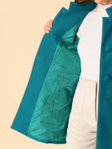 Płaszcz Damski Zimowy z Kołnierzem Stójką o Długim Kroju | Elegancki Płaszcz