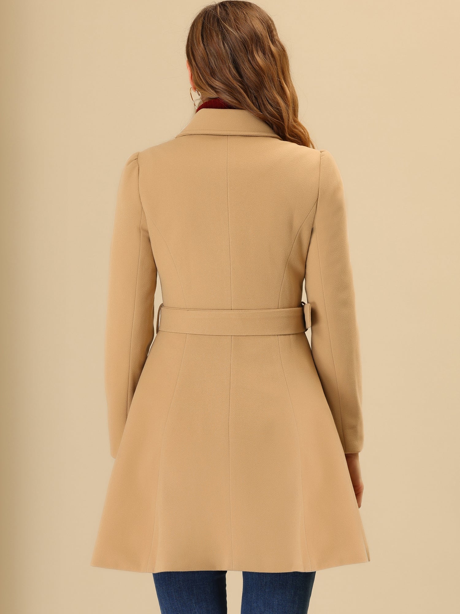 Płaszcz Damski Zimowy Dwurzędowy z Paskiem | Elegancki Trencz Damski