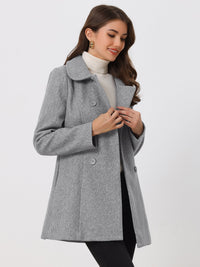 Płaszcz Damski Dwurzędowy z Kołnierzem Piotruś Pan | Elegancki Trencz Damski